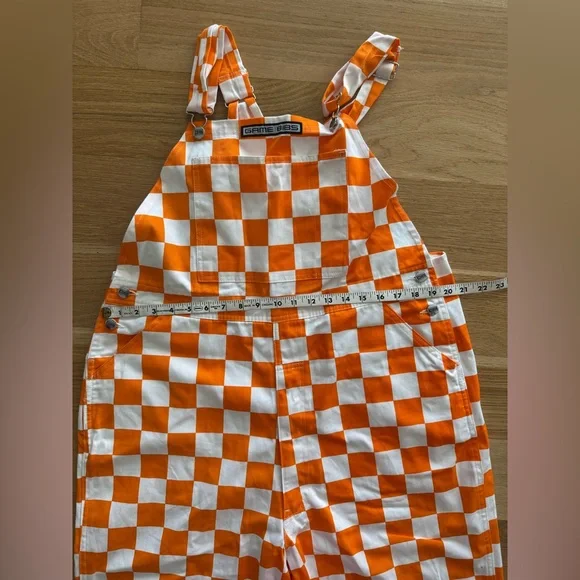 Orange & White Checkerboard Game Bibs Overalls Tennessee Vols Large Unisex - Picture 7 of 12